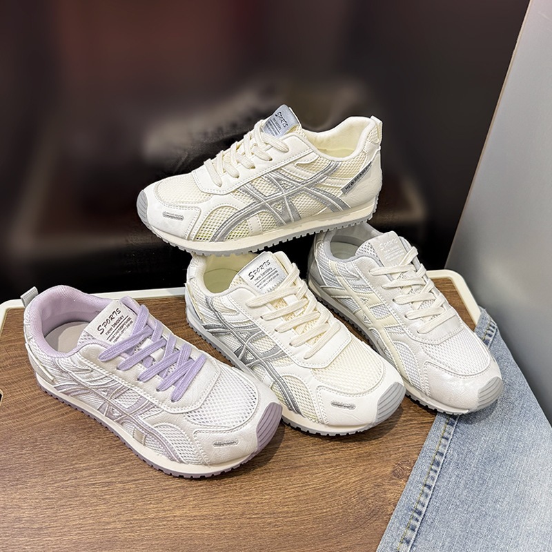 Zapatos de entrenamiento para mujeres con suela gruesa aumentada primavera y verano de 2026 mesh transpirable, deportes de ocio transpirables de verano no sofocan los pies