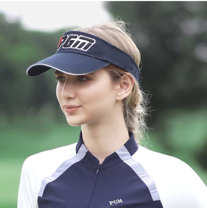 Mũ golf PGM không đỉnh thể thao che nắng mùa hè, vành rộng 19 cm — MZ052-Trắng đen đỏ, MZ052-Trắng Đen, MZ025-Mũ bóng không đỉnh [màu đỏ], MZ045-Đen Trắng chi tiết 6