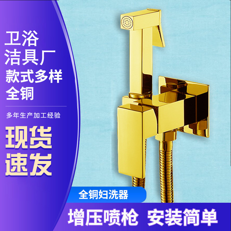 全铜马桶喷枪水龙头马桶伴侣套装妇洗器喷枪冷热水马桶伴侣