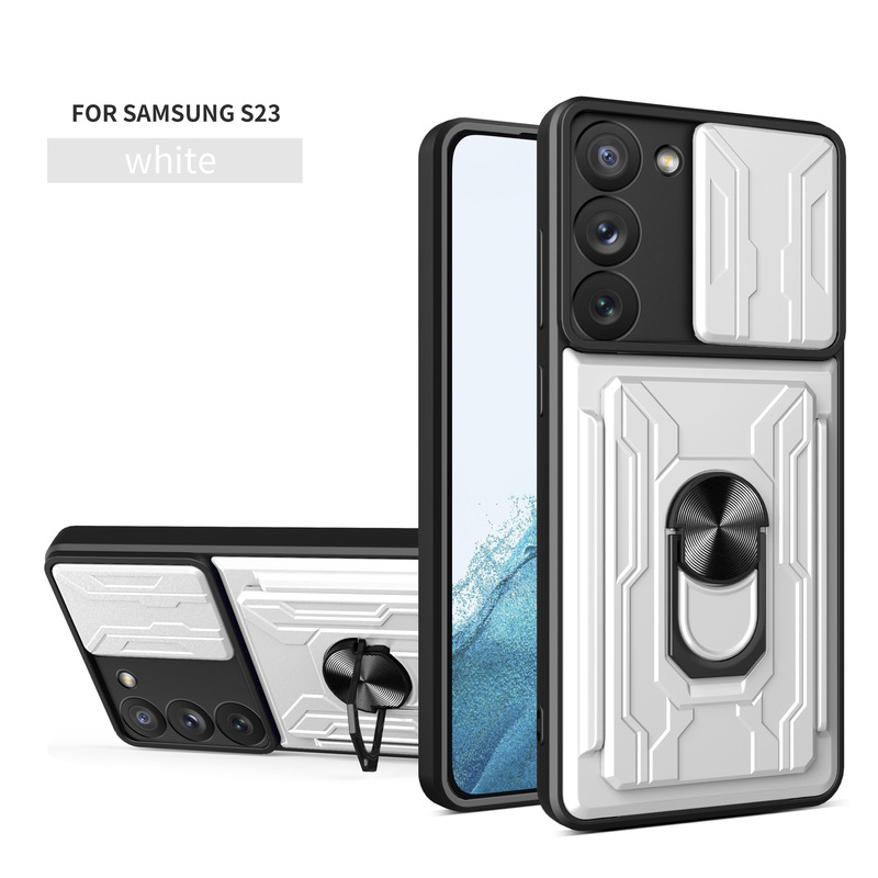 Spot for Samsung S23Ultra Li Jia push window mobile phone case A54/A14 card slide cover bracket anti-fall cover