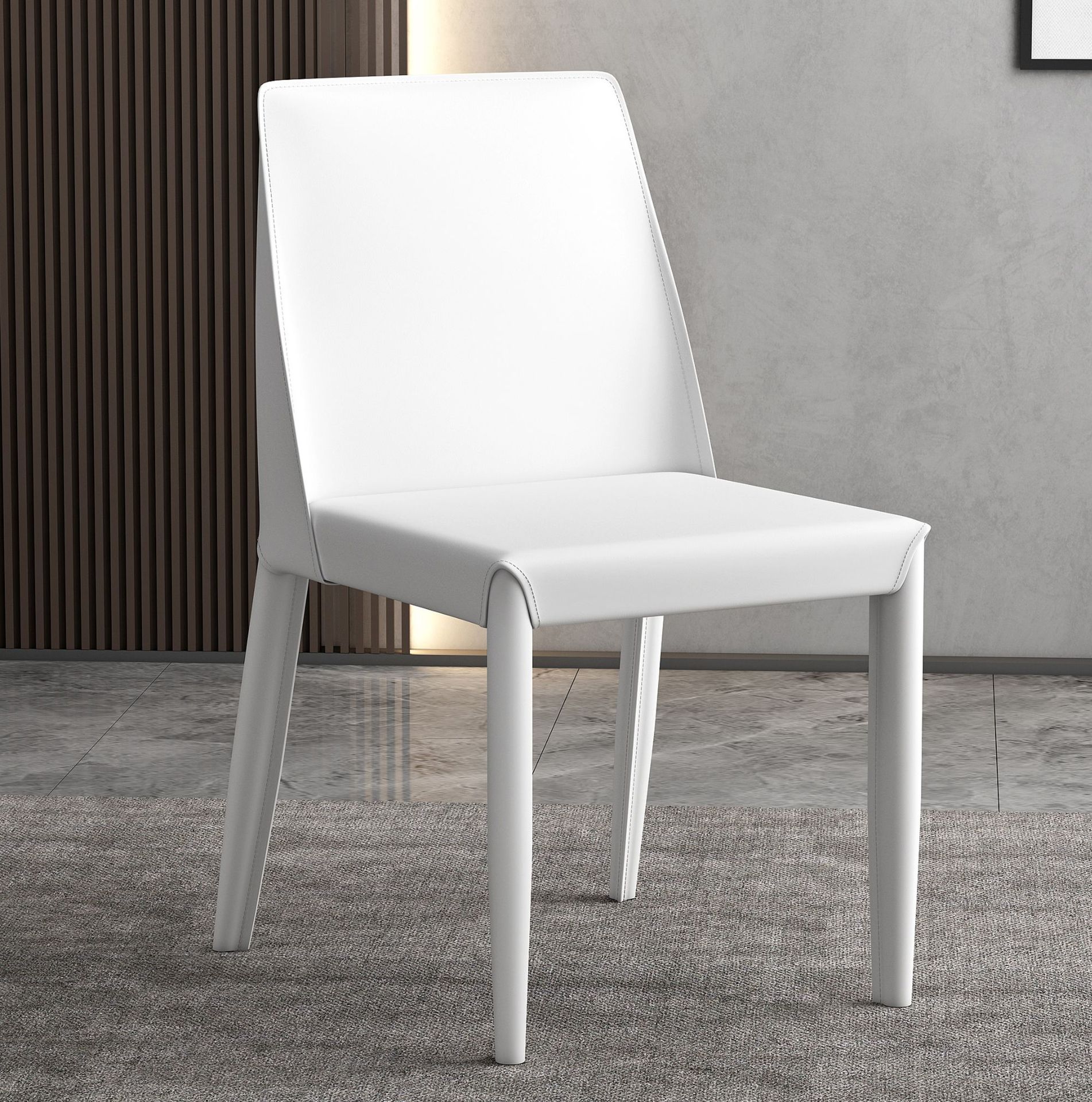 Mesa y silla de comedor de comedor moderno y simple, silla de cuero de diseño respaldo, silla de silla de aire industrial, exportación gruesa y minimalista