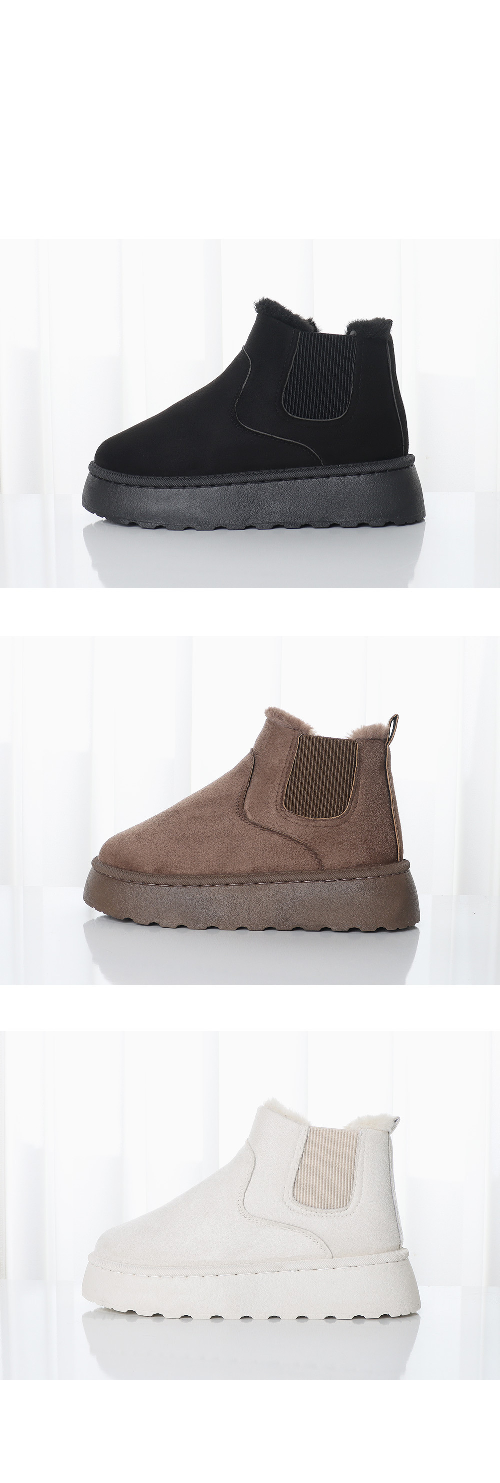 Warm snow boots thickened students a slip-on elastic short cotton boots women's shoes_voghion.com
