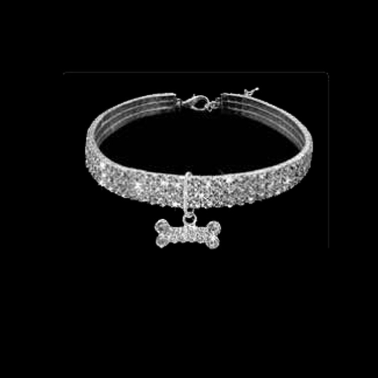 Douyin Gleiche Art Von Elastischer Rhein Stein Haustier Halskette Hunde Kette Katze Kristall Halsband Haustier Bedarf Quelle display picture 12