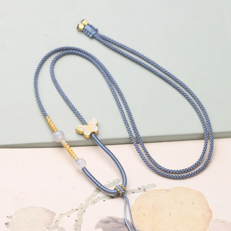 Butterfly Pendant Lanyard Adjustable Asymmetrical Mambo Halter Rope Versatile Gold Jade Jade Pendant Necklace Rope Wholesale Butterfly Pendant Lanyard Adjustable Asymmetrical Mambo Halter Rope Versatile Gold Jade Jade Pendant Necklace Rope Wholesale