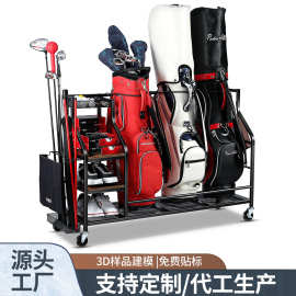 跨境亚马逊高尔夫球包架车库收纳货架展示架高尔夫置物架