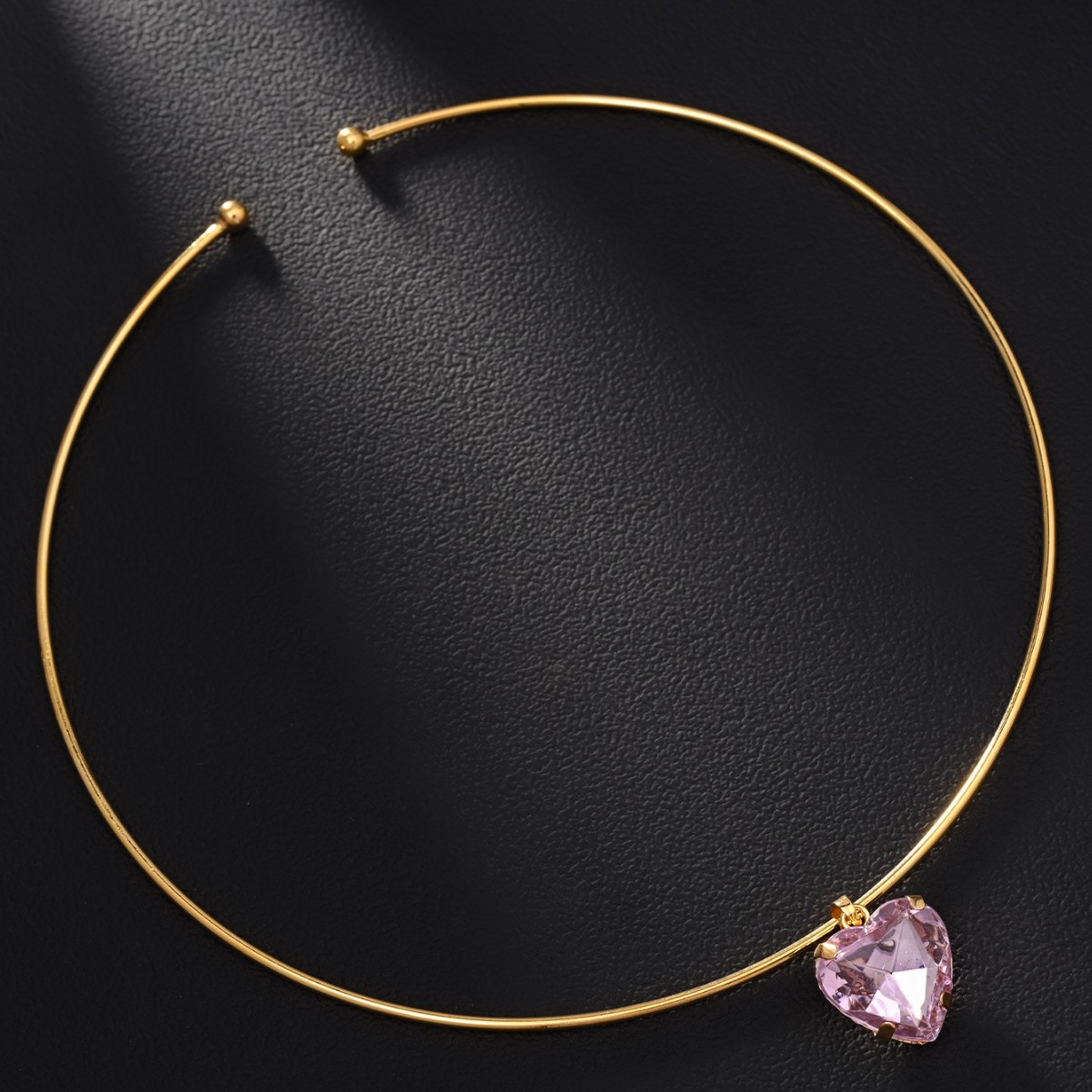 Amazon venta caliente collar colgante en forma de corazón temperamento de moda rosa amor cadena de clavícula diaria necklace