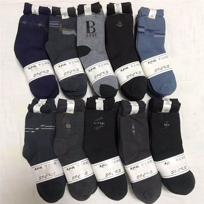 Wholesale 5 Pairs and 10 Pairs of Large-Footed Long-Tube Men's Cotton Socks for Labor Sites, Wear-Resistant, Sweat-Absorbent, Four-Season Warm