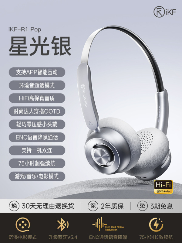 IKF R1レトロなヘッドセットのヘッドセットの無線bluetooth騒音低減2025モデルは美ラード式芸術生を着ています。|undefined