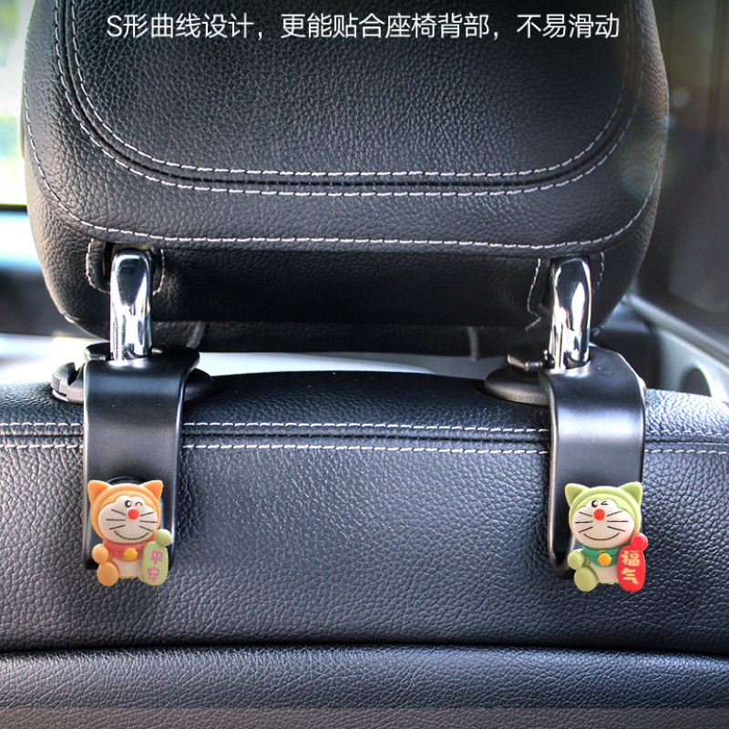 Gancho de coche de dibujos animados jingle cat coche respaldo de silla multifunción gancho de almacenamiento decoración creativa gancho de coche bricolaje