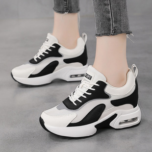 Women's Shoes, Breathable Mesh Soft-Soled Women's Shoes, Wedge Heels, Thick Soles, Inner Heightening, Real Air Cushion, Casual Fashion, Cross-Border Trendy Shoes