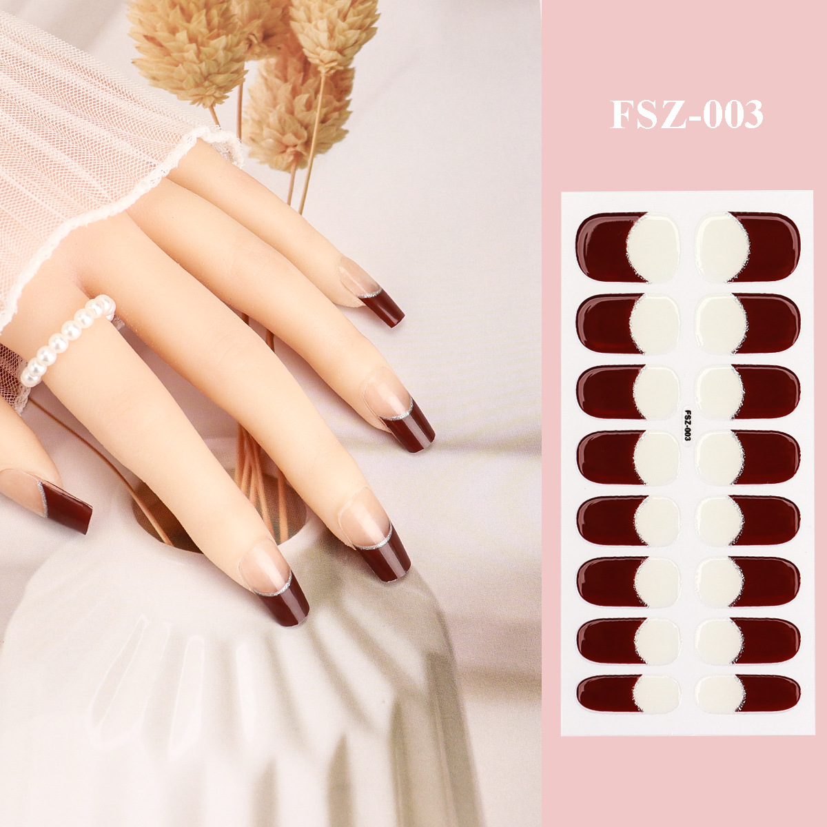 Gel UV transfronterizo desnudo 16 pegatinas de uñas semicurdibles pegatinas de uñas de lámpara de horneado endurecer polvo de flash impermeable duradero