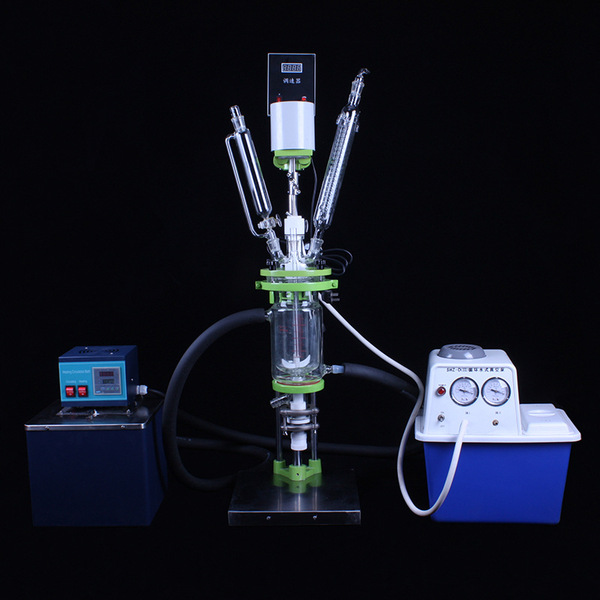 Ready supply double-layer glass reactor 1L-5L stirred reflux…