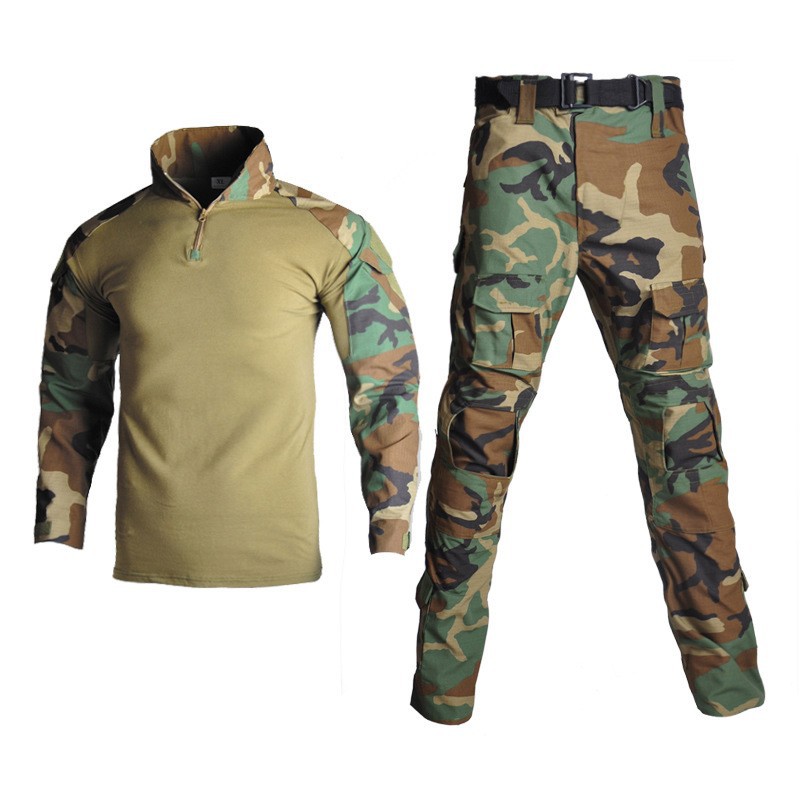 Traje Táctico de Camuflaje de Mezcla de Algodón, Transpirable y Resistente al Desgaste, para Entrenamiento