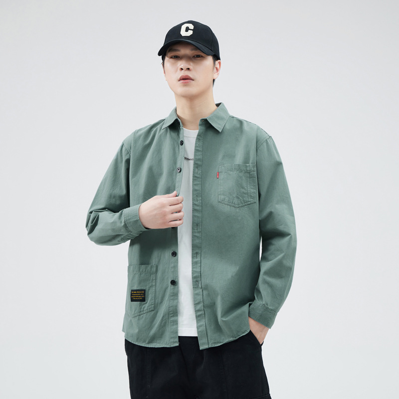 2024 primavera nueva camisa de algodón hombre de alto nivel de moda de negocios de manga larga ropa de moda puerto de moda para hombres