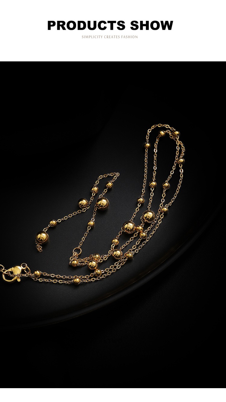 4g Weight Long Necklace Classification Wholesale Simple Style Solid Color Titanium Steel Long Necklace