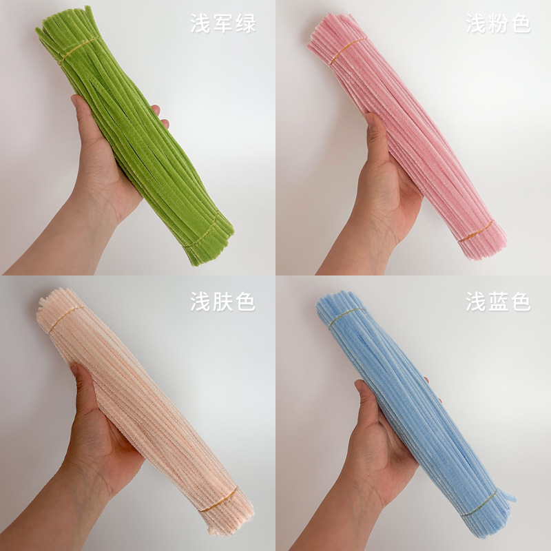 6 ミリメートル特別な高密度ツイストスティック毛根高密度ぬいぐるみストリップ卸売 DIY 手作り花束材料パッケージクリエイティブソリッドカラー毛ストリップ|undefined