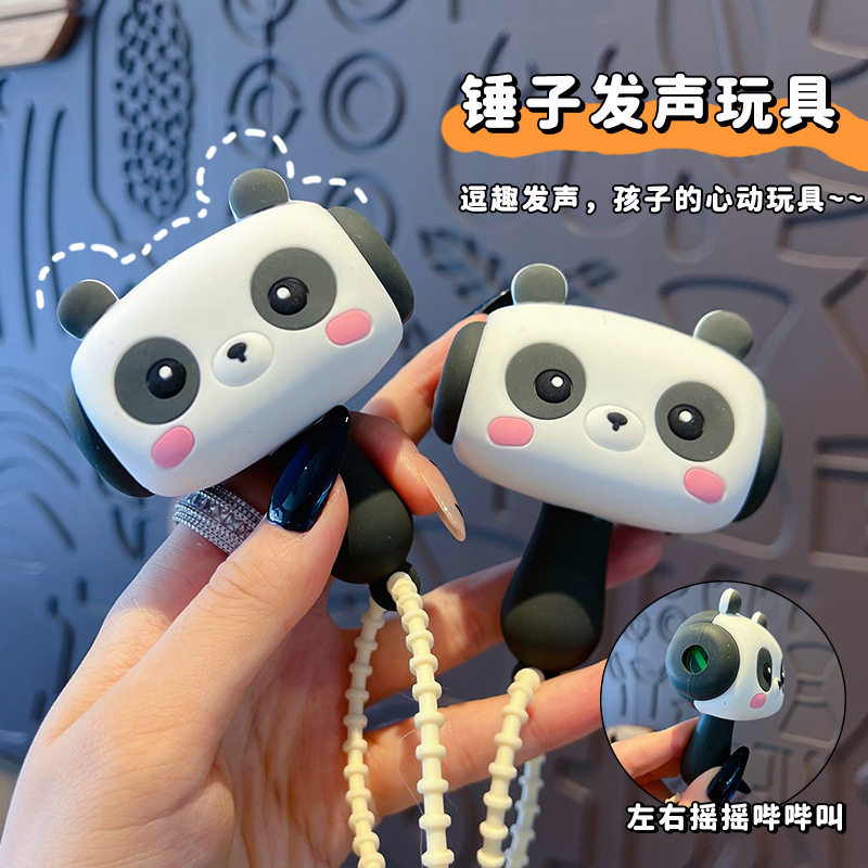 Creative Stress-Relief Panda Beep Hammer Keychain Pendant Cartoon Doll Bag Keychain Accessory Small Gift Creative Stress-Relief Panda Beep Hammer Keychain Pendant Cartoon Doll Bag Keychain Accessory Small Gift