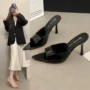 尖头冬季外穿高跟凉拖鞋