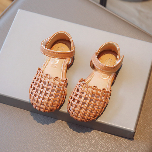 Children's Sandals 2024 Spring New Style Girls' Hollowed-out Toe Sandals Wholesale Baby Sandals Anti-slip Girl Sandals 