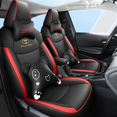 Edition Seat Cover, Modelə uyğun (Original) oturacaq örtükləri - black-and-red-full-leather-cartoon-version-remarks-model-year-all-inclusive-rear