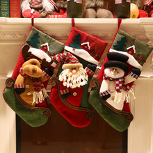 圣诞袜子礼物袋大号老人雪人礼品糖果袜场景吊饰挂饰圣诞节装饰品