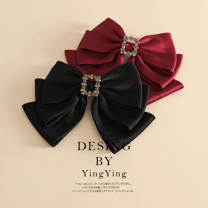 義烏工廠超大蝴蝶結髮飾髮夾高級感彈簧夾頂夾子韓國頭飾批發