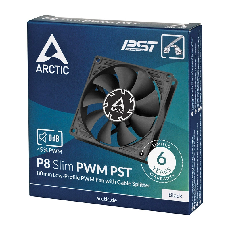 Швейцарский ARCTIC P8 Slim PWM PST 8 см корпусной вентилятор, интеллектуальное управление температурой, толщина 15 мм