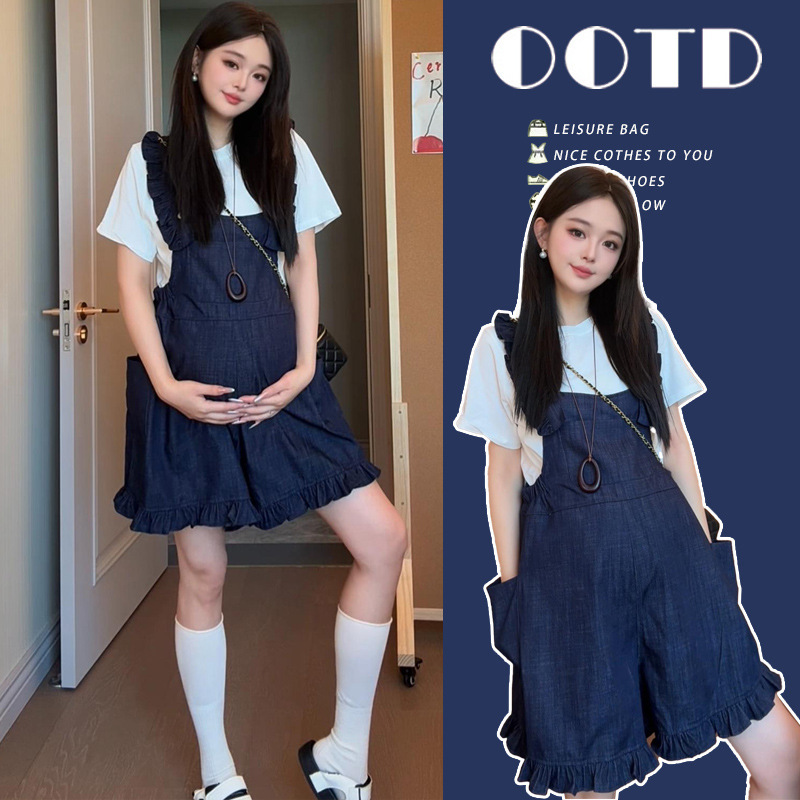 2026 Fashionable and Stylish Summer Maternity Overalls + Solid Color T-Shirt Maternity Two-Piece Set 2026 Fashionable and Stylish Summer Maternity Overalls + Solid Color T-Shirt Maternity Two-Piece Set