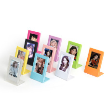 彩色多巴胺拍立得照片3寸相框 迷你立式L型收纳展示通用相框摆台