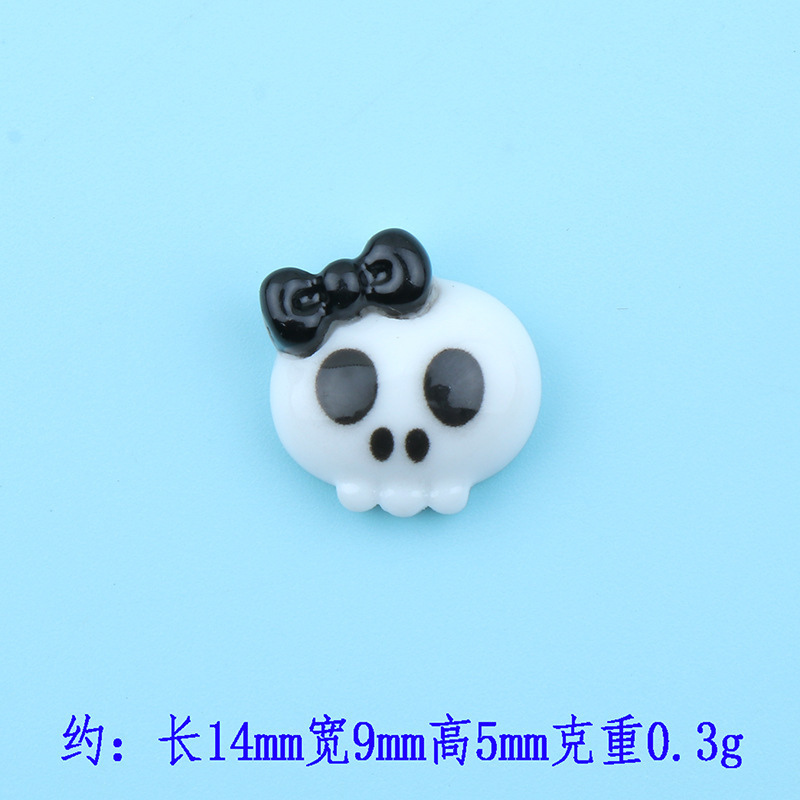 新款卡通亮面迷你万圣节系列树脂配件diy手机壳美甲发夹发绳材料|undefined