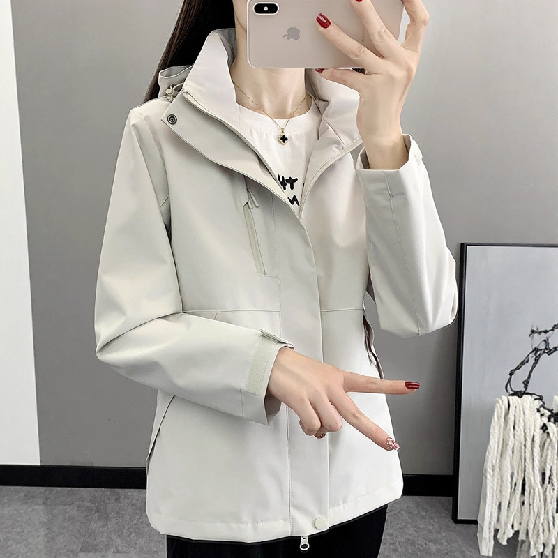 Jacket for Women, Popular Outdoor Single-Layer Windproof and Waterproof Small Trendy Casual Fashion Trench Coat for Spring, Autumn, and Winter