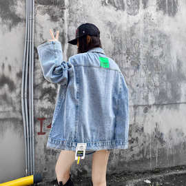 牛仔外套女2021新款韩版宽松学生春秋慵懒风复古百搭中长款上衣潮