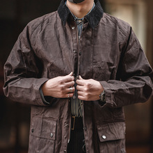 32Days工装美式复古油蜡机车夹克风衣阿美咔叽灯芯格子里布外套男