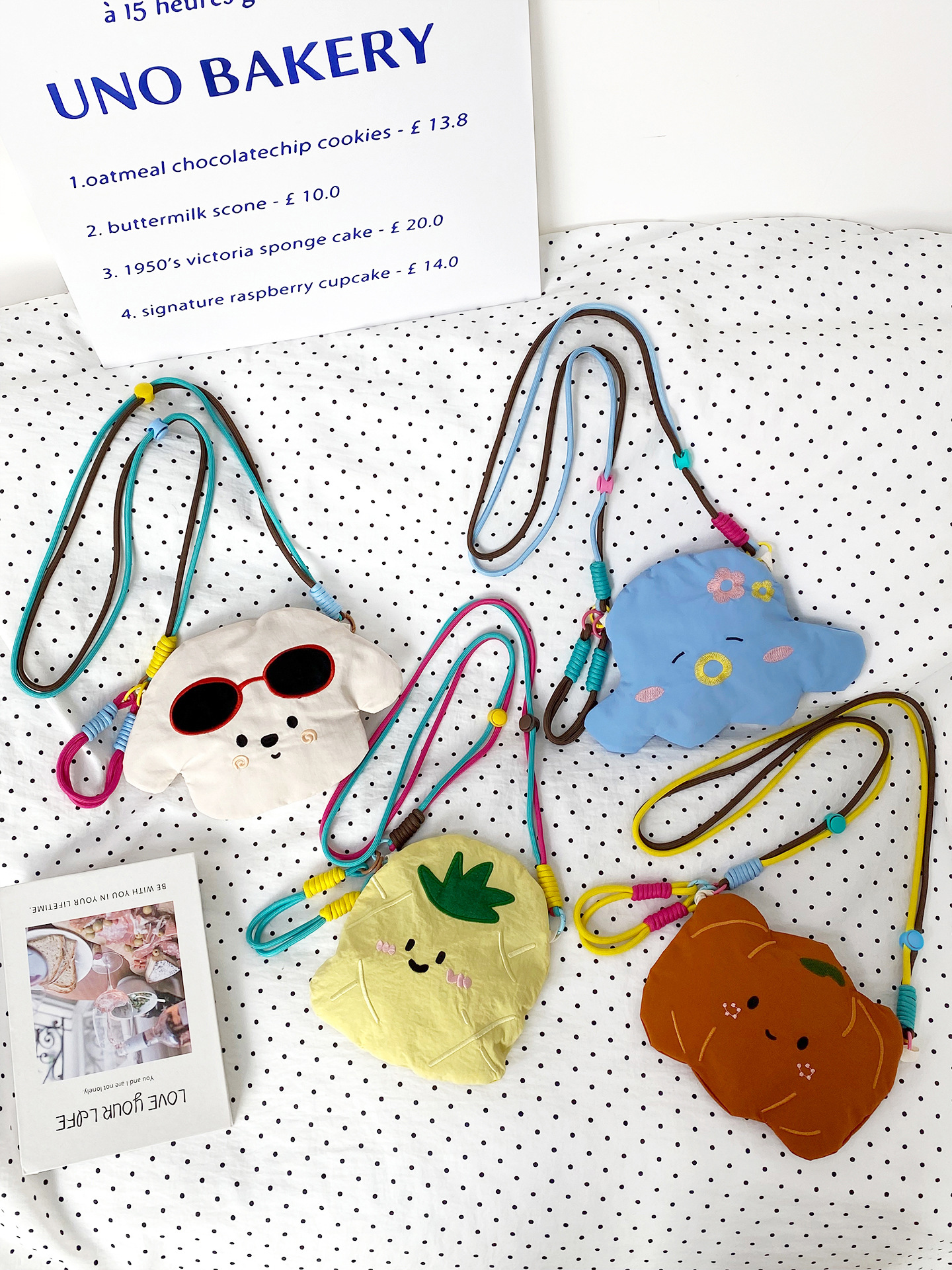 可爱卡通少女心手机包春季新款轻便尼龙韩系迷你多巴胺撞色斜挎包