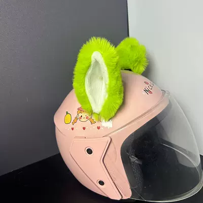 Color Matching Plush Cat | Motosiklet dəbilqələri - customized-green-cat-ears