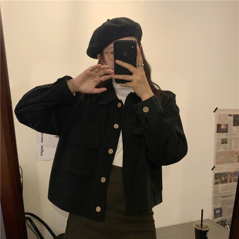 长袖工装外套女薄款春装新款韩版学生休闲夹克宽松百搭短款上衣|undefined