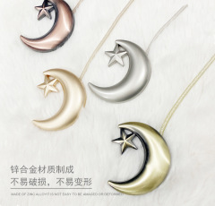 New Product Exquisite European Metal Curtain Magnetic Button Ribbon Curtain Fastener Creative No Drill Star Moon Curtain Ties