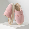 Demi-season slippers with down, non-slip warm footwear indoor for beloved, loose fit