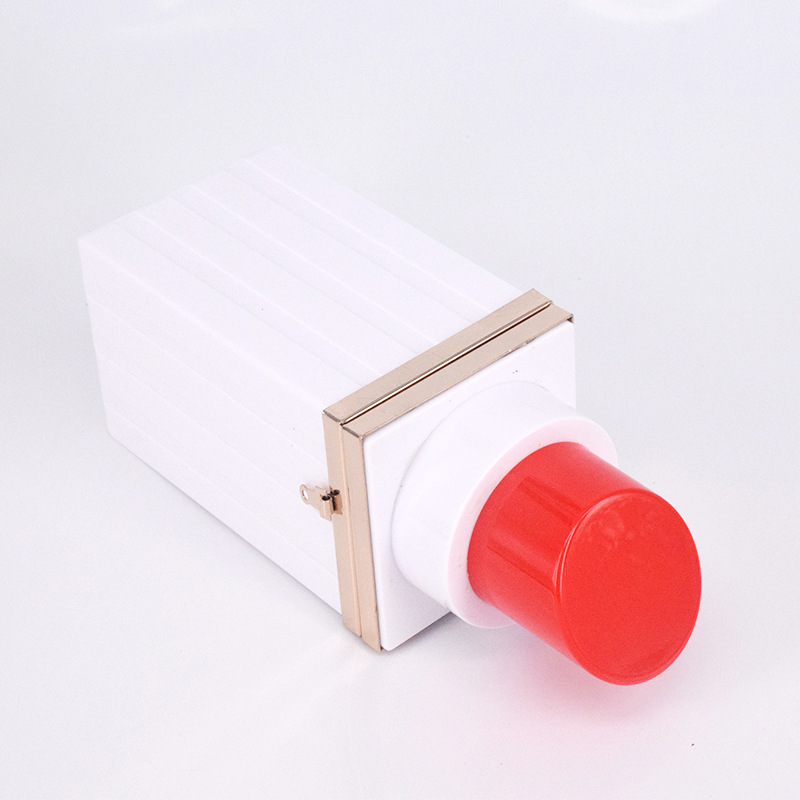 Lipstick Acrylic Handbag White