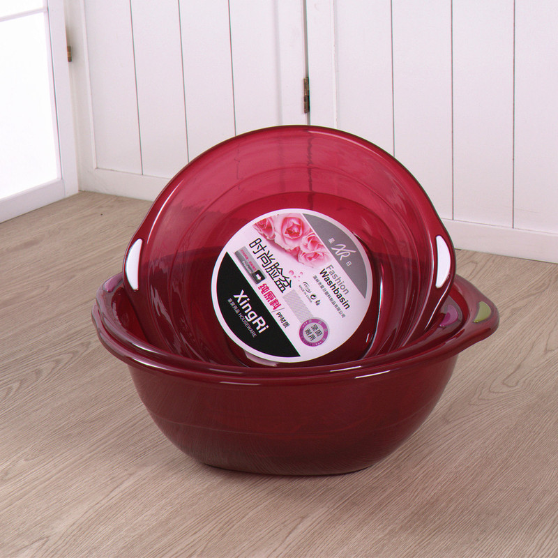 Big Sale Thickeneded Washbasin Plastic Basin Washbasin Large Household Double-Eared Baby Adult Laundry Basin Footbath