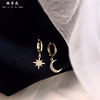 Asymmetrical advanced earrings, light luxury style, high-quality style, bright catchy style, 925 sample silver