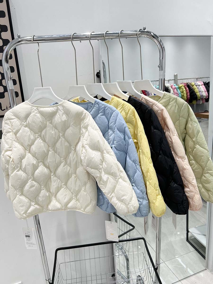School uniform artifact children's down jacket liner boys and girls round neck solid color inner wear 90 duck down coat factory direct sales