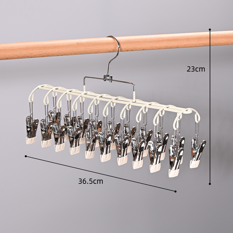 Tendedero para Calcetines con Clips de Acero Inoxidable Antiviento para Balcón