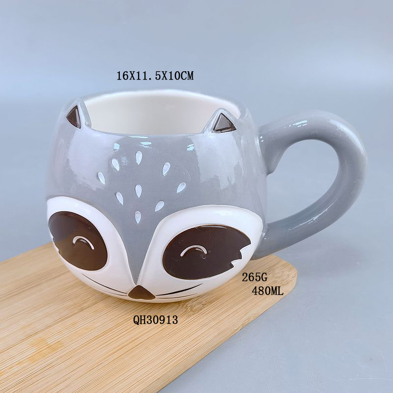 Caricatura encantadora taza de cerámica, taza de regalo, taza de cereal para el desayuno, taza de leche