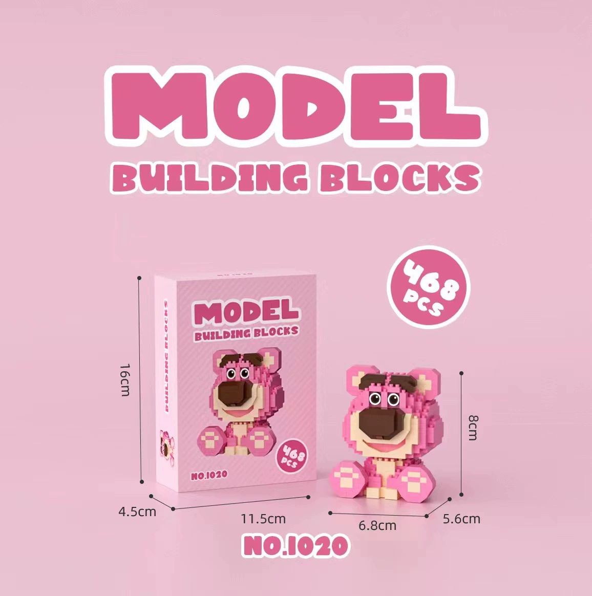 Mini Bricks Cartoon Constructor Set, Sanrio-style Characters, Multiple Models (188–626 pcs)