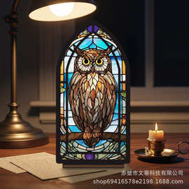 跨境新品Book Nook 猫头鹰木质书立摆件装饰梦幻书籍爱好者礼物