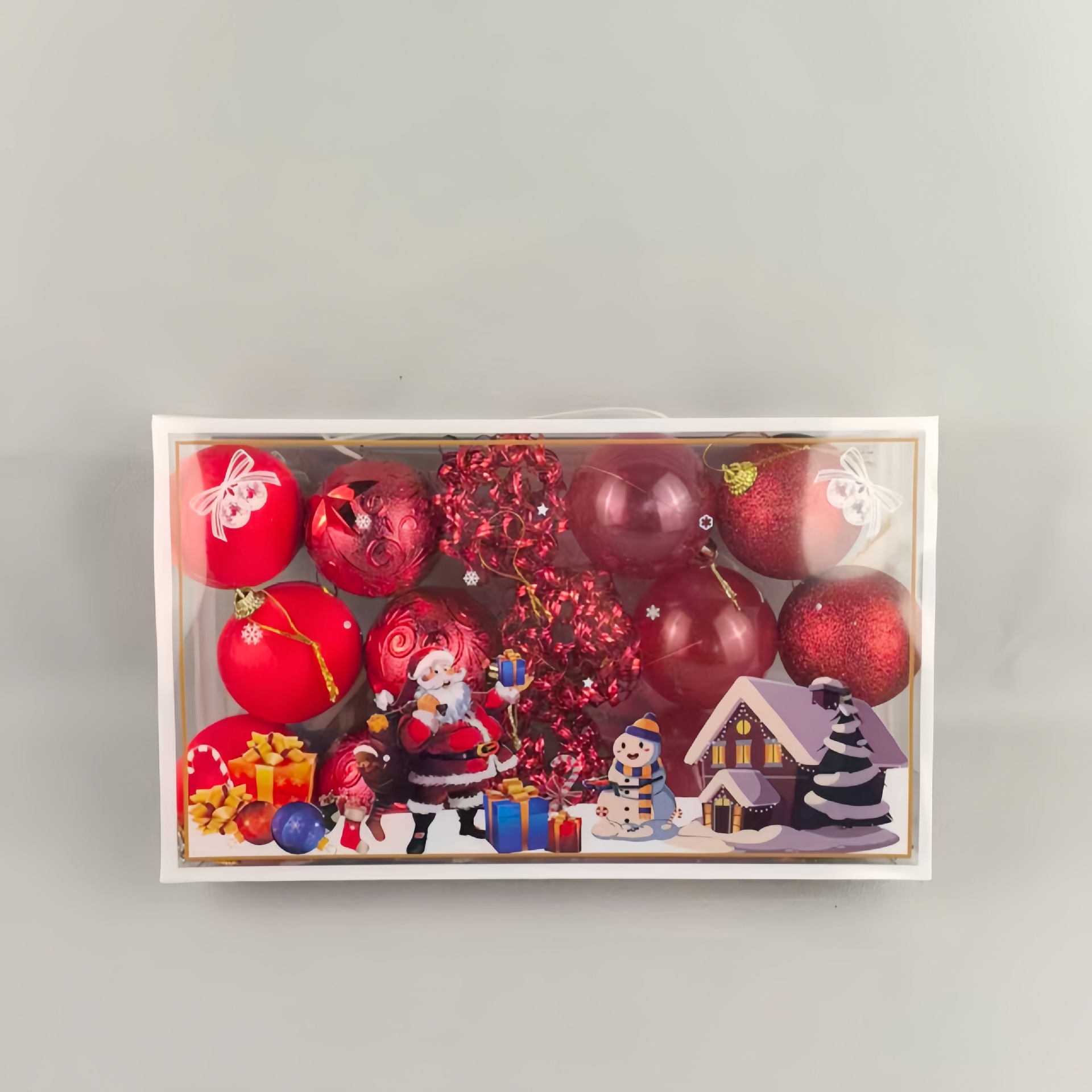 Nuevos Adornos navideños transfronterizos cuelgan bolas navideñas juego de bolas navideñas colgante de árboles de Navidad caja de regalo bolas navideñas q image 8
