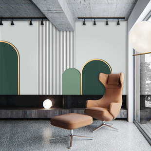 Simple Abstract Sofa Background Wallpaper Modern Circle Plain Bedside Decoration Mural Three-Dimensional Line Film and Television Wall Covering