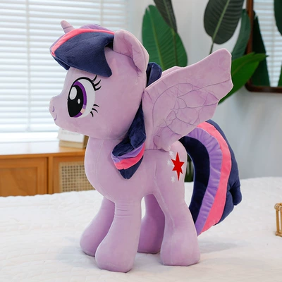 Cute Pony Plush Toy, My Little Pony Unicorn Pillow, Pinkie Pie Doll, Twilight Sparkle Plush Toy, Children's Gift (Oyuncaq yastıqlar) - purple-30cm018kg