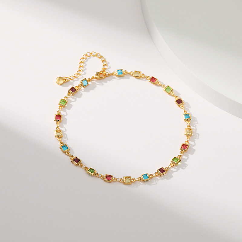 1 Piece Quantity 1 Piece Fashion Geometric Copper Inlay Zircon Women's Anklet